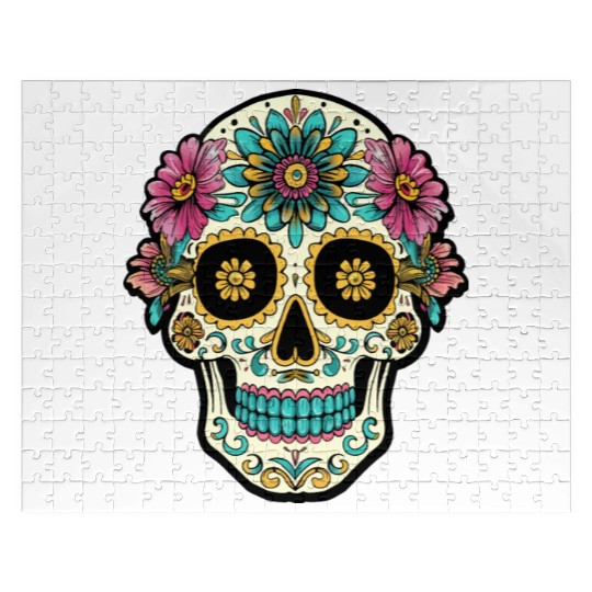 Day of the Dead Sugar Skull, Flippin Sweet Gear Jigsaw Puzzles