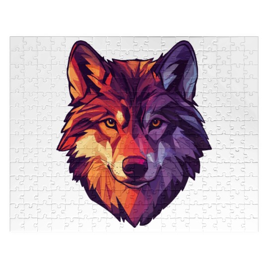 Floral Wolf Vintage Flowers Wolf Face for Wolves Jigsaw Puzzles