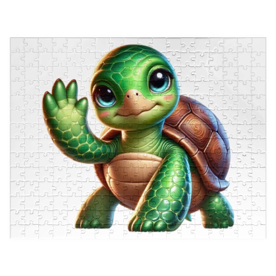 Adorable Waving Turtle Jigsaw Puzzles