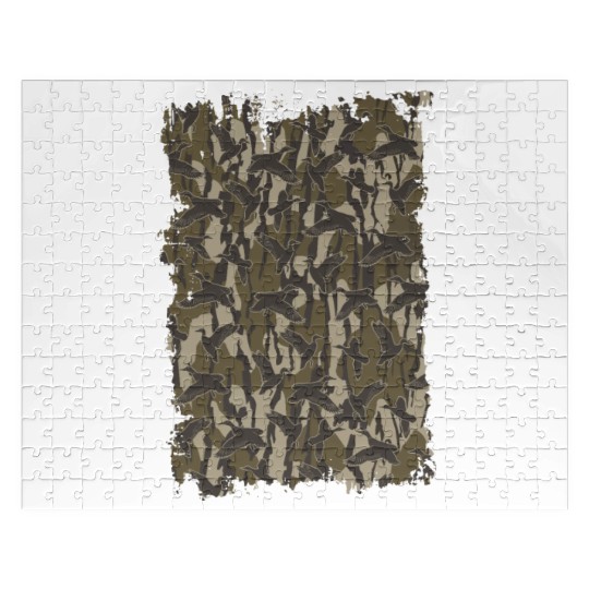 Waterfowl Hunting Camo Duck Hunters Bottomland Cam Jigsaw Puzzles