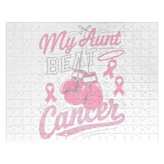 My Aunt Beat Cancer Breast Cancer Awareness Jigsaw Puzzles