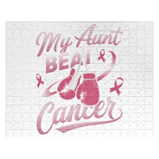 My Aunt Beat Cancer Breast Cancer Awareness Jigsaw Puzzles