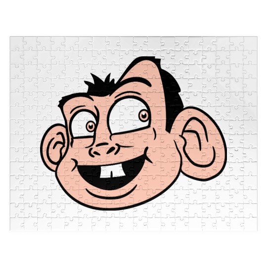 Monkey Face Sweet Cute Little Head Laughs Happy Jigsaw Puzzles