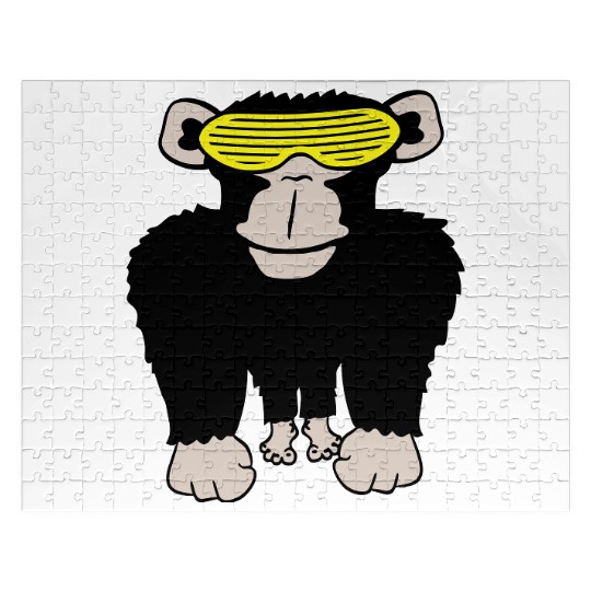 Funky Sunglasses Gorilla Cool Party Monkey Funny Jigsaw Puzzles