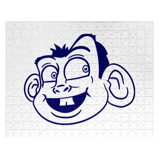 Monkey Face Sweet Cute Little Head Laughs Happy Jigsaw Puzzles