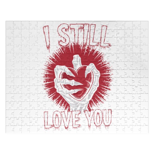 I Still Love You Skeleton Hand Holding Heart Jigsaw Puzzles