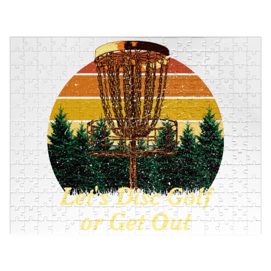 Lets Disc Golf or Get Out Funny Husband and Wife H Jigsaw Puzzles