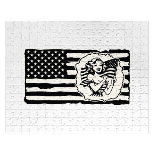 Retro Flag Girl © LIKE US ON FACEBOOK # Jigsaw Puzzles