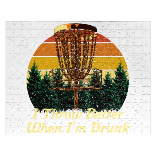 I Throw Better When Im Drunk Funny Disc Golf Humor Jigsaw Puzzles