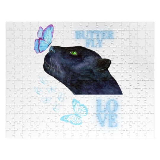 black panther lover butterfly Jigsaw Puzzles