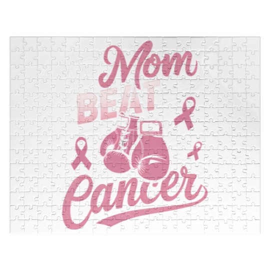 My Mom Beat Cancer Breast Cancer Awareness Jigsaw Puzzles
