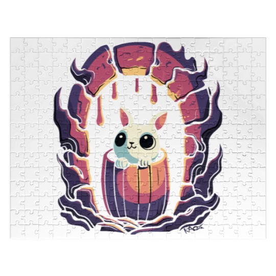 Cute Dungeon Bunny in a Barrel Jigsaw Puzzles