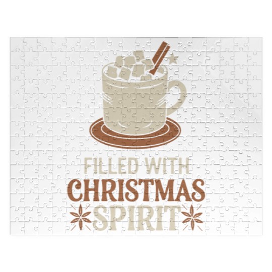 Filled With Christmas Spirit Mug and Marshmallows Jigsaw Puzzles
