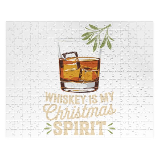 Whiskey Is My Christmas Spirit Cheer Jigsaw Puzzles