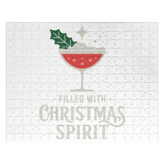Filled With Christmas Spirit Festive Cocktail Vibe Jigsaw Puzzles