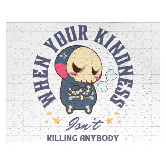 Angry Skeleton Kindness Quote Art Jigsaw Puzzles