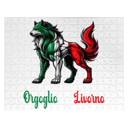 The pride of Livorno Italy flag Jigsaw Puzzles