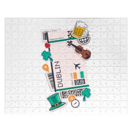 Dublin Ireland Irish Flag Jigsaw Puzzles
