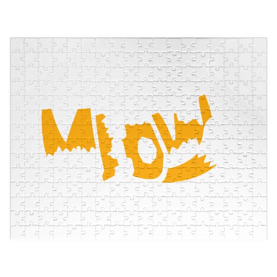Funny Meow Cat Cartoon Text Quote Comic Letters Jigsaw Puzzles