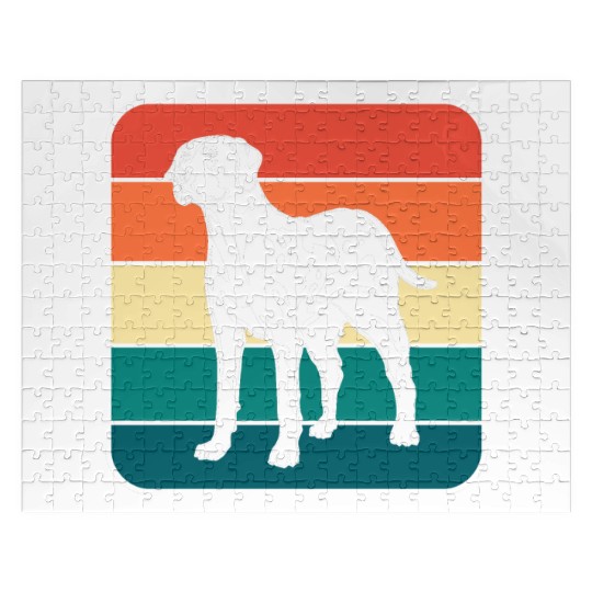 Retro Colorful Louisiana Catahoula Leopard Dog Jigsaw Puzzles