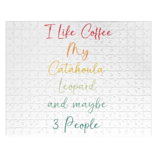 Dog Owner Coffee Lover Catahoula Leopard Dog Jigsaw Puzzles