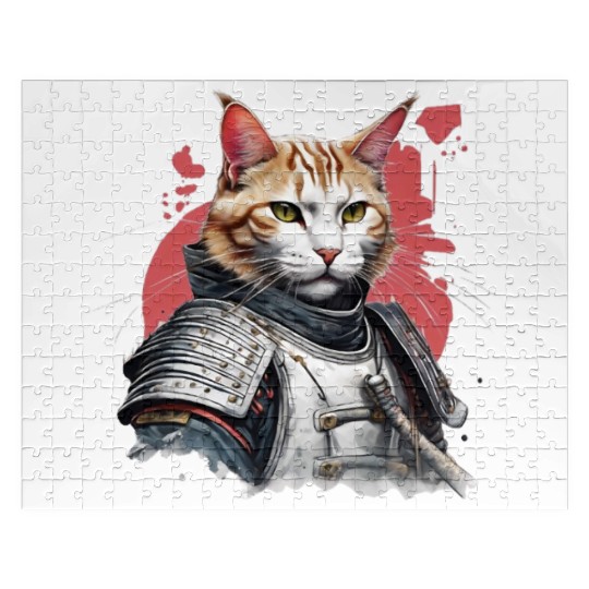 Samurai Cat in Armor Jigsaw Puzzles