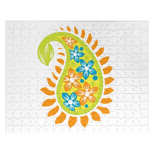 Vibrant Floral Paisley Pattern Jigsaw Puzzles