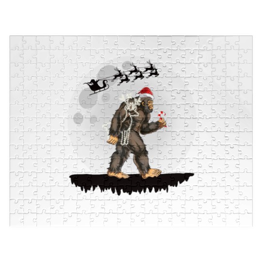 Believe Santa Bigfoot Christmas Sasquatch Jigsaw Puzzles
