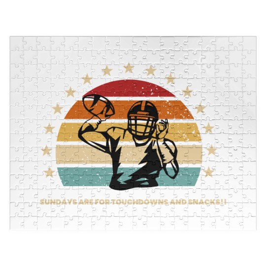 Sundays Are for Touchdowns and Snacks Jigsaw Puzzles