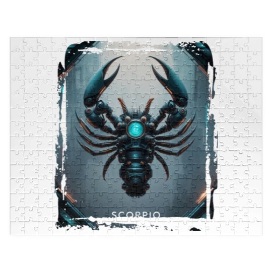 Zodiac sign Scorpio in cyberpunk era Future Jigsaw Puzzles