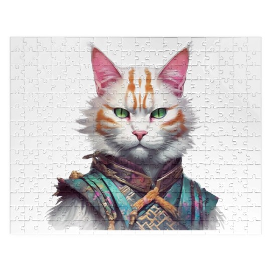 Samurai Cat Guardian Jigsaw Puzzles