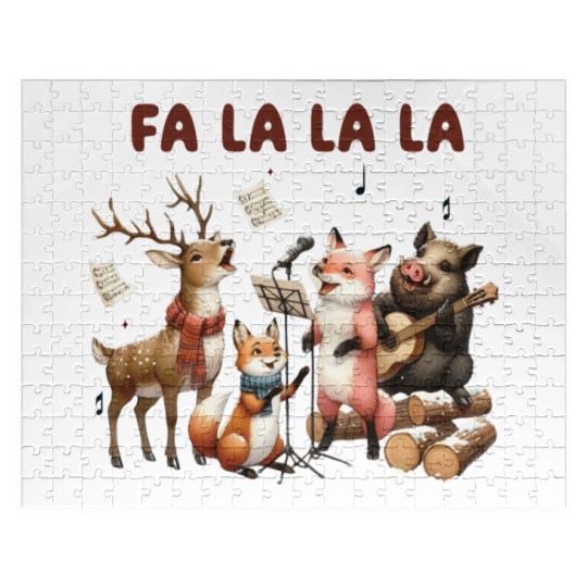 Fa La La La Woodland Choir Christmas Vibes Jigsaw Puzzles