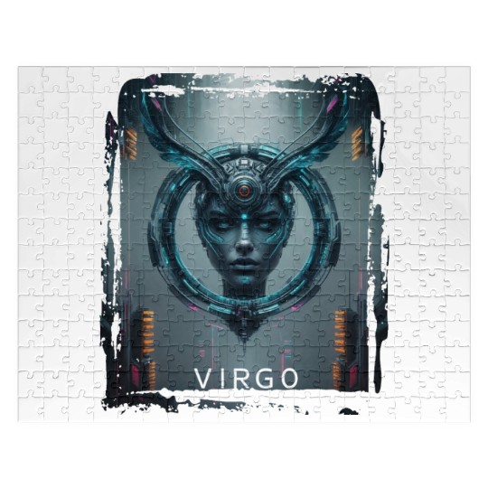 Zodiac sign Virgo in cyberpunk era Future Jigsaw Puzzles
