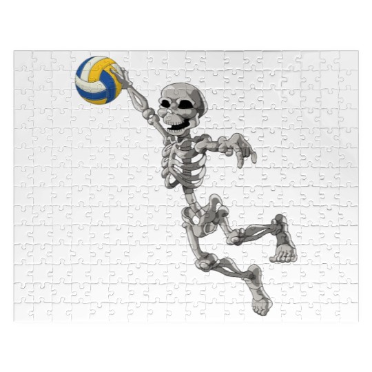 Volleyball Skeleton Volleyball Player Halloween Jigsaw Puzzles