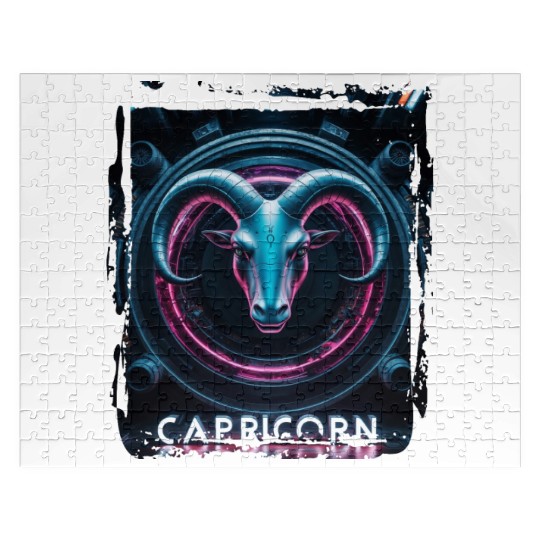 Zodiac sign Capricorn in cyberpunk era Future Jigsaw Puzzles