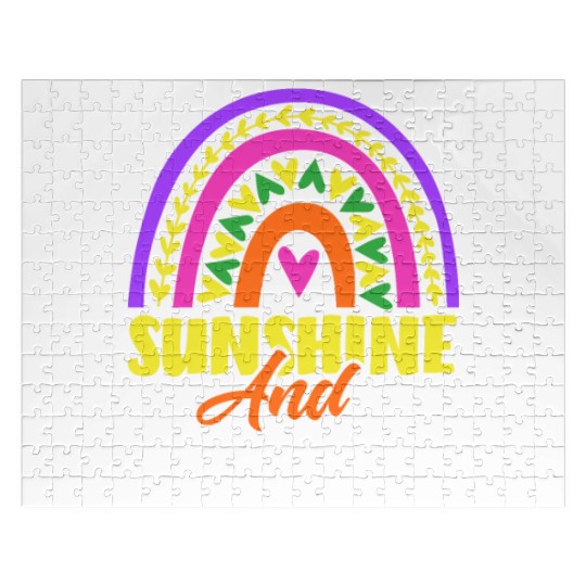Sun And Karaoke Rainbow Heart Jigsaw Puzzles
