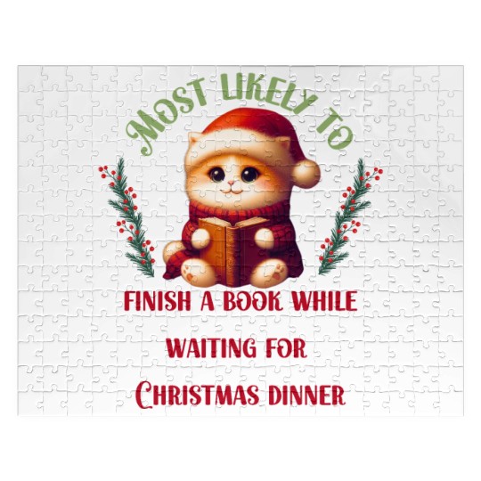 Most Likely To Christmas Bookish Quotes Jigsaw Puzzles