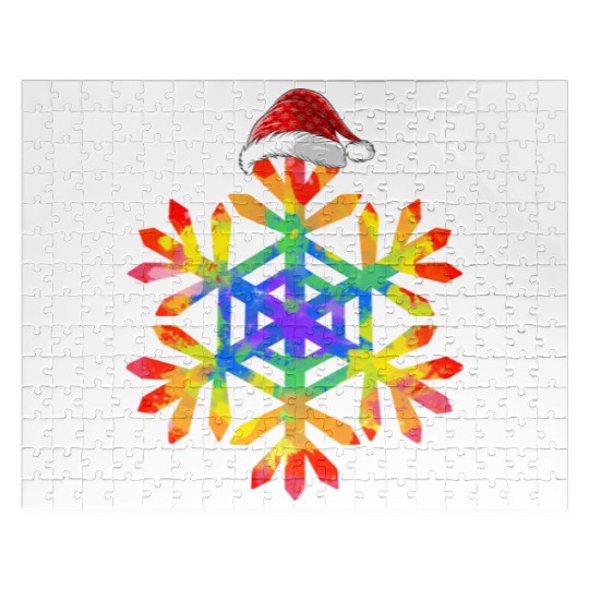 Christmas Buffalo Plaid Snowflakes Santa hat Jigsaw Puzzles