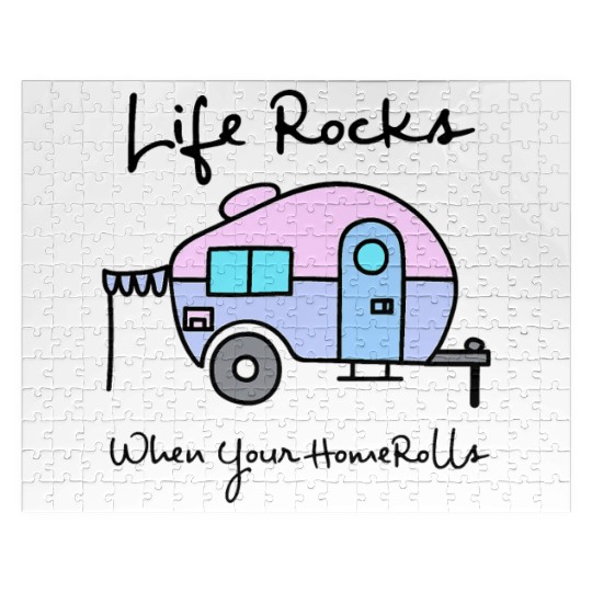 Camping Camper Life Rocks When Your Home Rolls Jigsaw Puzzles