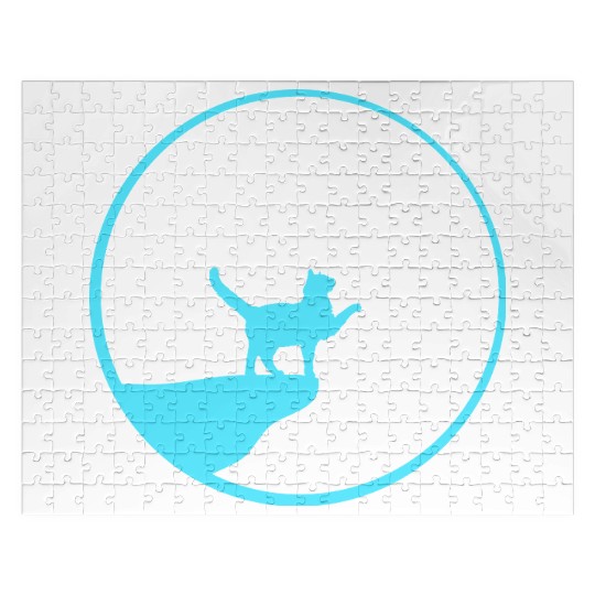 Cat Moon Cliff At Night Werewolf Round Howling Fun Jigsaw Puzzles