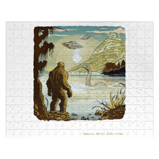 Funny Bigfoot Philosophy Loch Ness Monster UFOs Jigsaw Puzzles