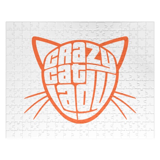 Crazy Cat Lady Text Love Saying Quote Weird Woman Jigsaw Puzzles