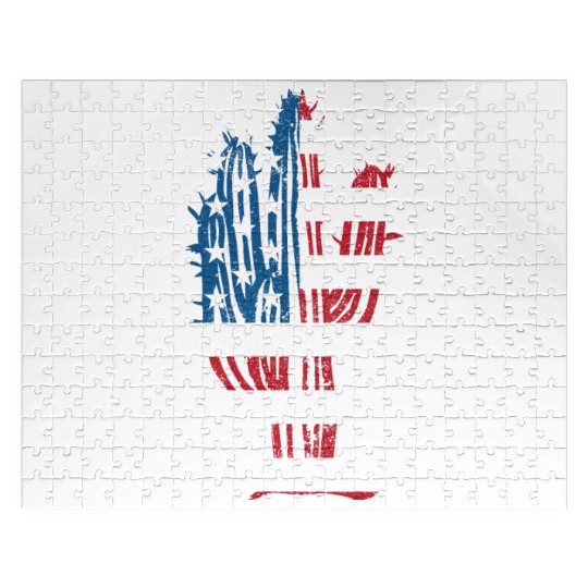 USA Flag Cactus 4th of July Jigsaw Puzzles