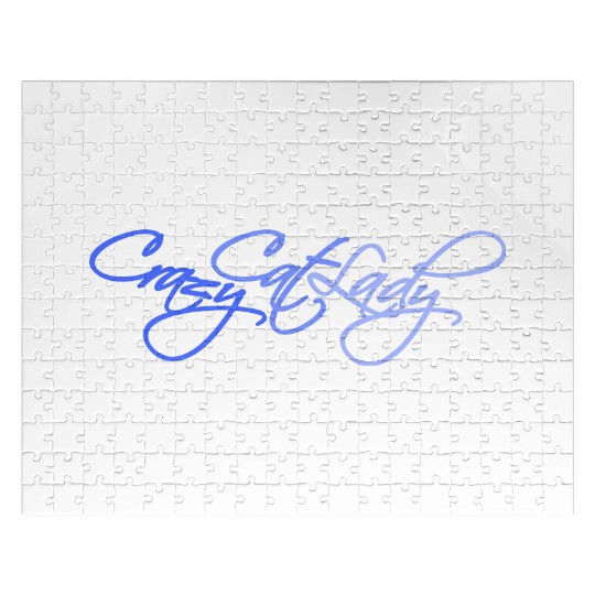 Crazy Cat Lady Text Love Saying Quote Weird Woman Jigsaw Puzzles