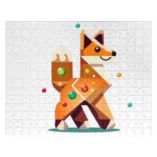 Fox in gingerbread style -creative Christmas motif Jigsaw Puzzles