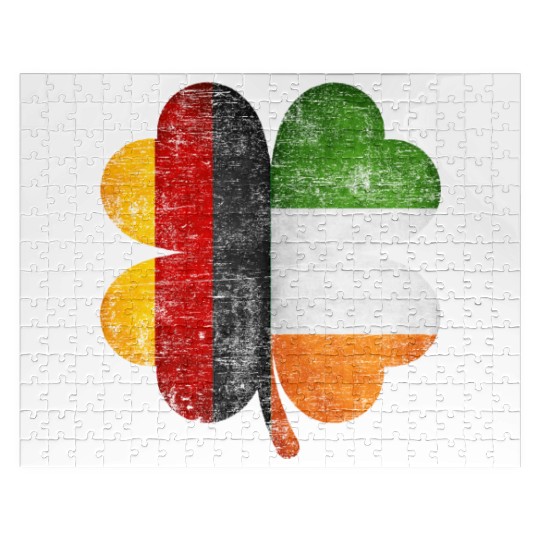 German Irish Shamrock Germany Ireland Flag Jigsaw Puzzles