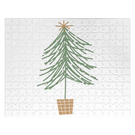 Snowy Christmas Tree with Star  Jigsaw Puzzles