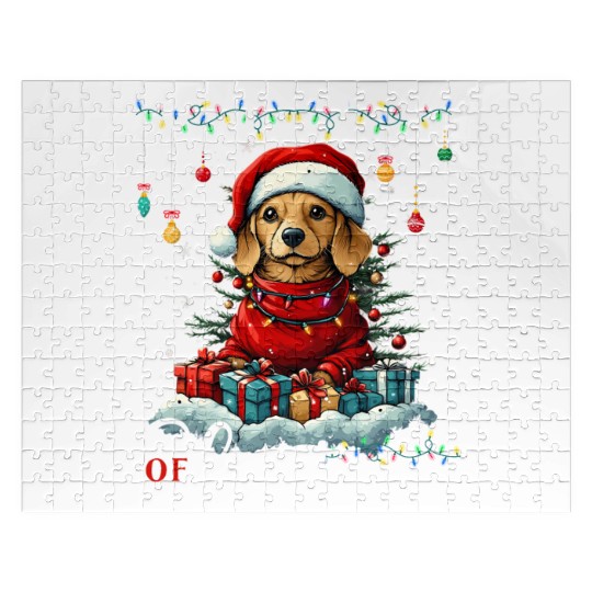 Dachshund Christmas Tree Lights Decorations Dog Jigsaw Puzzles