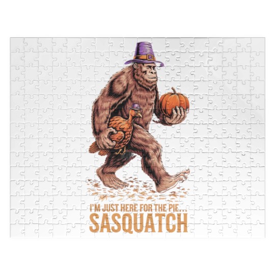 Thanksgiving Sasquatch: I'm Just Here for the Pie Jigsaw Puzzles
