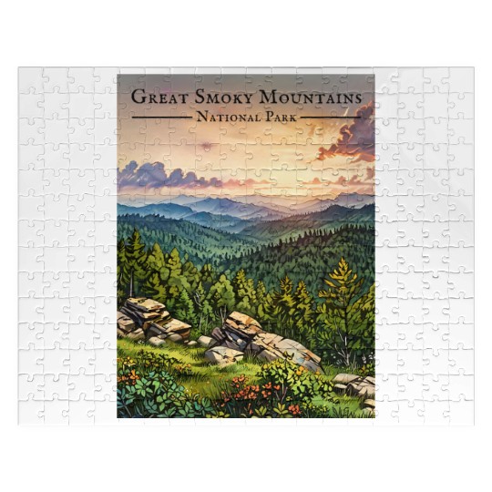 Sunset Serenity - Great Smoky Mountains Jigsaw Puzzles